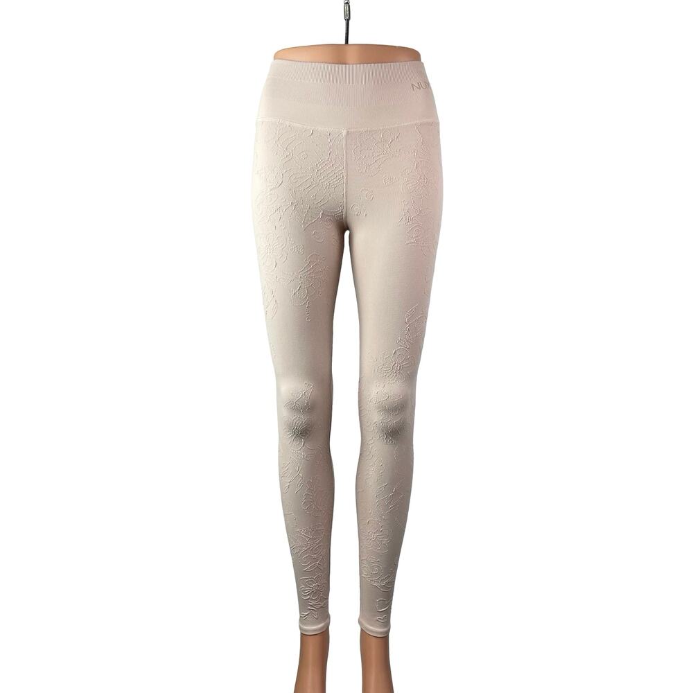 NUX Thrive Texture Rose Pink Skinny Yoga Athletic Activewear Leggings Pants Sz S